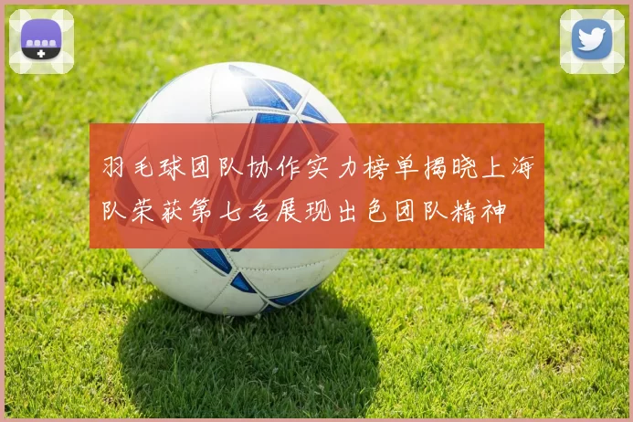 羽毛球团队协作实力榜单揭晓上海队荣获第七名展现出色团队精神